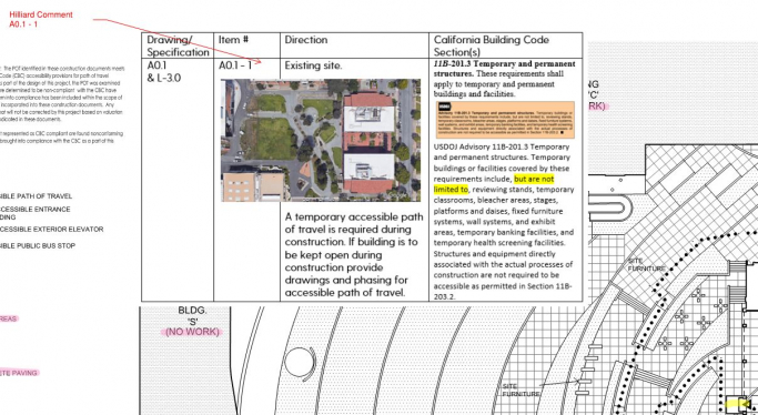 notes and comments from architect on plan documents