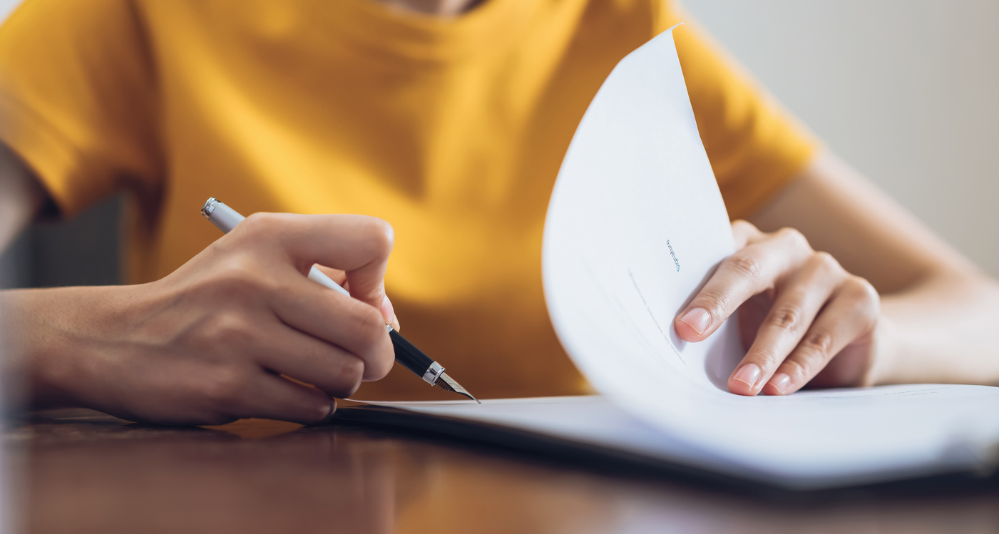 person signing documents